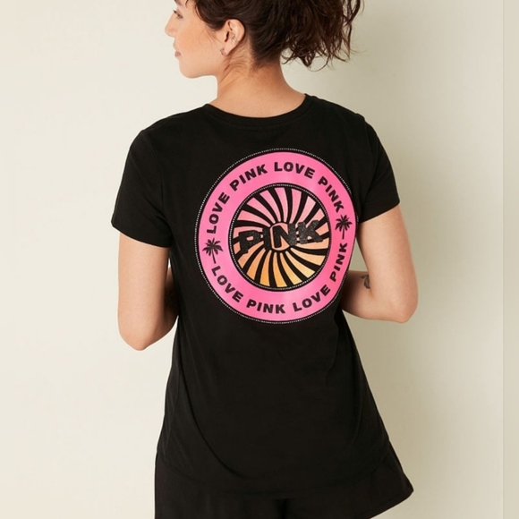 Victorias Secret Pink Tropical Shine T-Shirt. Brand New 💎 - Picture 3 of 6